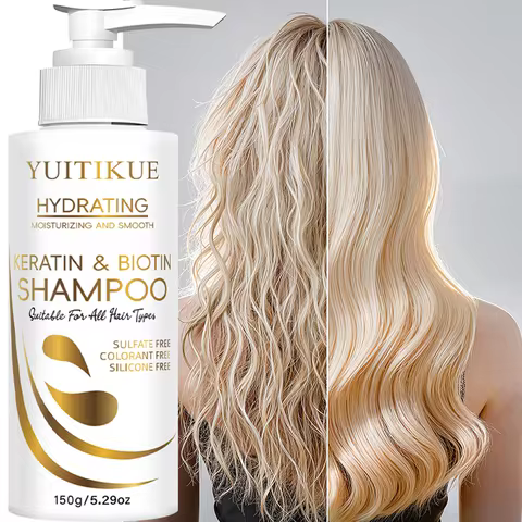 YUITIKUE Keratin & Biotin Hydrating Shampoo | Natural Gentle Formula, Daily Hair Care 150g