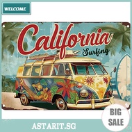 Vintage Bus Metal Tin Sign 2D Metal Wall Art Poster for Home Bar Decor 30x20cm