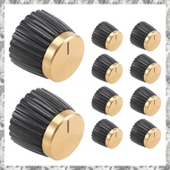 [D E O K] 10x Guitar AMP Amplifier Knobs Push-on Black+Gold Cap for  Amplifier