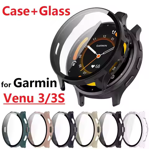 Protective Glass Case for Garmin Venu 3 3S Glass Screen Protector for Garmin Venu 3 3s Case Cover Bu