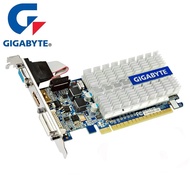การ์ดจอ GIGABYTE 210 1GB 64Bit GDDR3วีดีโอการ์ดต้นฉบับ N210 G210 1G สำหรับ NVIDIA Geforce GPU Dvi VGA เกมมือสอง CPD