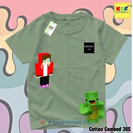 KSF - Minecraft MIKEY JJ Game Kids T-Shirt Ages 2-11T Cotton Combed 30s Unisex