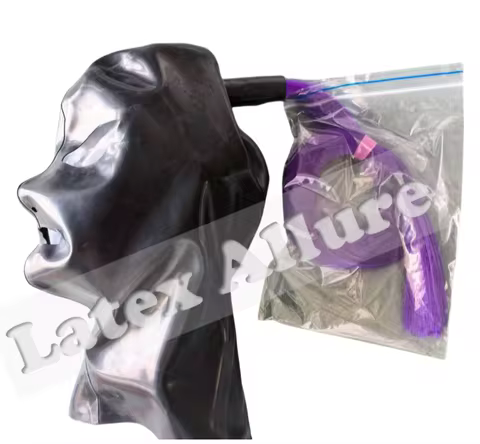 Latex Cosplay Mask With Wig For Women Fetish Latex Rubber Hoods Mask Customized Halloween Costumes