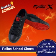 100% Original PALLAS PX37-104ABK Black Shoe | Kasut Sekolah PALLAS  Hitam Canvas