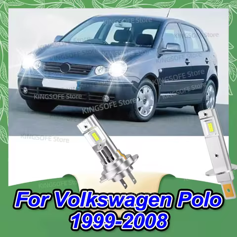 2/4Pcs LED Light 50000LM Headlight Lamps Auto With Fan Turbo For Volkswagen Polo 1999-2008 2002 2003