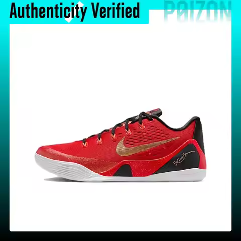 Nike Kobe 9 Breathable Rebound Grip Low top Basketball Shoes Men's Red Black IH1400-600