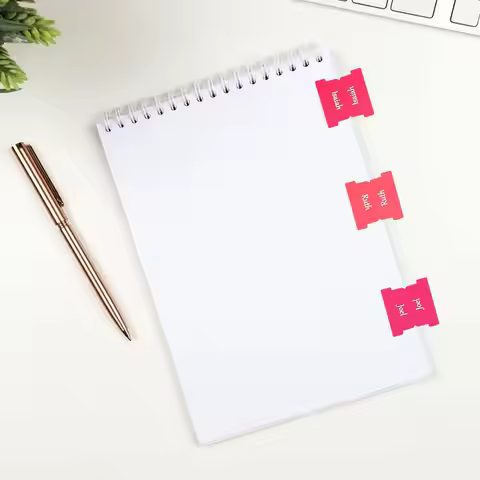 6 Sheets Waterproof Month Tabs Sticky Tabs Small Vintage Page Markers for Planner Notebook Book Read