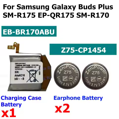 New EB-BR170ABU 42mm 270mAh Battery For Samsung Galaxy Buds+/Buds Plus SM-R175 EP-QR175 SM-R170 Earp
