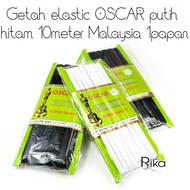 Getah elastic OSCAR putih hitam 10meter Malaysia 1papan