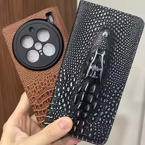 Magnetic Genuine Leather Skin Flip Wallet Book Phone Case Cover On For Vivo X90 X100 X100s X200 Pro 