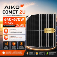 AIKO แผงโซลาร์เซลล์ Mono-Glass 645W COMET 2U รุ่น AIKO-G-MCH72Mw (8 แผง)