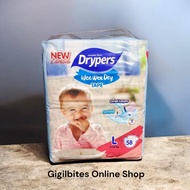 Drypers WeeWee Dry 58Pcs LARGE TAPE Pads