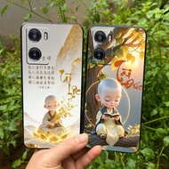 Case for oppo a57 2022 / a77s printed with calligraphy image of peace, mind, peace / flexible cover