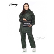 AKULA Jas Hujan Setelan HOODIE Pria Wanita Bahan PVC anti rembes new