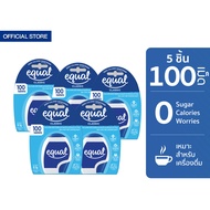 [5 ชิ้น] Equal Classic อิควล คลาสสิค ผลิตภัณฑ์ให้ความหวานแทนน้ำตาล ขนาด 100 เม็ด 0 แคลอรี