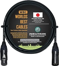 Custom Made - Balanced Microphone Cable - Mogami 2549 (Black) Wire and Neutrik NC3MXX-B &amp; NC3FXX-B Gold XLR Plugs