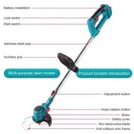 HOOK Makita 68V Lithium Battery Cordless Lawn Mower Grass rimmer Pruning Cutter