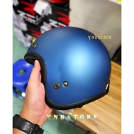 Zeus Retro ZS385C Solid Matt Blue Helmet | Zeus ZS-385C Plain Blue Original