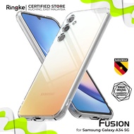 RINGKE® FUSION Minimalist Fit Samsung Galaxy A34 5G Crystal Clear Back Shockproof Soft TPU Bumper Ph