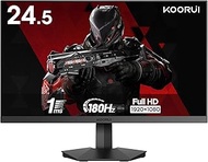 KOORUI Gaming Monitor, 24.5 Inch Computer Monitors Full HD (1920 x 1080), 1ms, VA, 2x HDMI (144Hz) &amp; DisplayPort (170Hz), Adpitive Sync, sRGB 99%, VESA, Tilt Adjustable, Eye Care