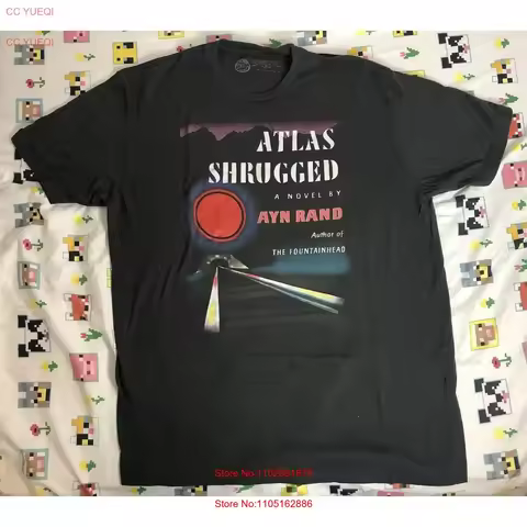 Atlas Shrugged by Ayn Rand Out of Print Gray T Shirt Men's XL vintage Washed homme graphic Slightly 
