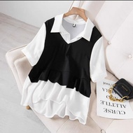 BJfashionwanita / Blouse Tami / Blouse Salur / Blouse Kerah Salur / Blouse Kombinasi / Kombinasi Sal