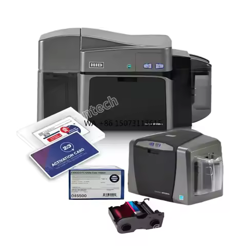 HID Fargo DTC1250e ID Card System - Laminating Single-Side & Holographic Double-Side PVC Card Produc