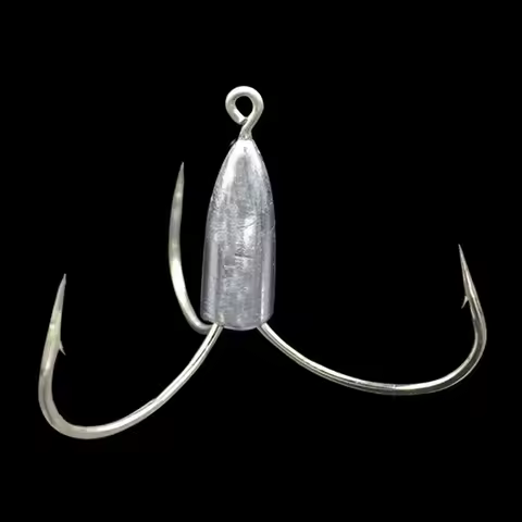 Silver Triple Fishing Hooks Carbon Steel Barbed Fishing Needle Hook 20g/30g/40g/50g/60g/80g Fish Tac
