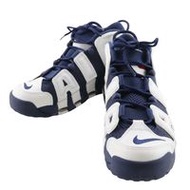 二手 Nike Air More Uptempo 奧運男運動鞋，白色/海軍藍，皮革，414962-104