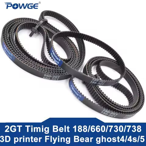 POWGE Spare parts for 3D printer Flying Bear ghost4/4s/5 GT2 belt 2GT 6mm width, 2mm pitch for Ghost