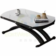 包送貨-小戶型伸縮圓形升降茶几 Elevating coffee table 【岩板、玻璃】 二合一升降餐枱 Dining table 多功能餐檯 餐桌 茶桌 T-22307 KJ