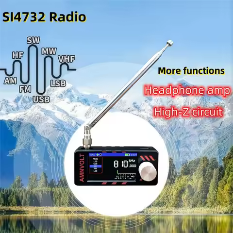V3S AMNVOLT Mini SI4732 DSP Radio Receiver With Hi-Z, Headphone Amplifier Circuit AM SSB LSB USB Mul