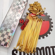 Motorcycle Spokes / Spokes Nipples Gold Size 9 X 159