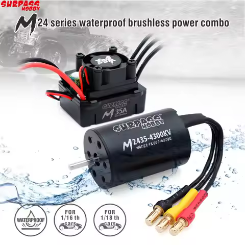 SURPASS HOBBY Waterproof M2430 2435 2440 Brushless Motor W/ M35A ESC 2S Combo for Wltoys 1/16 1/18 R