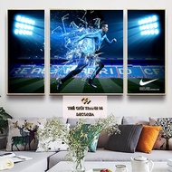 SET OF 3 CANVAS PAINTINGS OF FOOTBALL PLAYER wall hanging printed on demand - Cristiano Ronaldo CR7 
