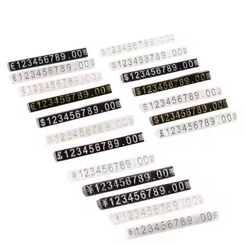 30 Pcs Combined Price Label Euro Snap Number Digit Cubes Stick For Clothes Phone Laptop Jewelry Show