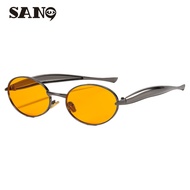 【Ready Stock】COD (San9)new oval frame metal sunglasses retro fashion UV protection