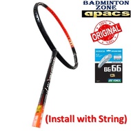 Apacs Nano Fusion Speed 722【Install with String】Yonex BG66 (Original) Badminton Racket -Black Orange Matt(1pcs)