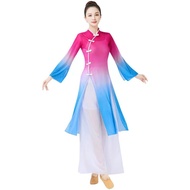 New Elegant Fan Dance Umbrella Dance Performance Wear Ethnic Dance Yangko Costume Modern Dance Class