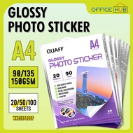 Quaff Photo Sticker Paper 90Gsm & 135Gsm Glossy A4