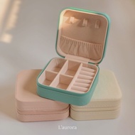 READY STOCK • Portable Jewellery Box Organizer (PU Leather Jewellery Storage Box, Zipper Portable Je