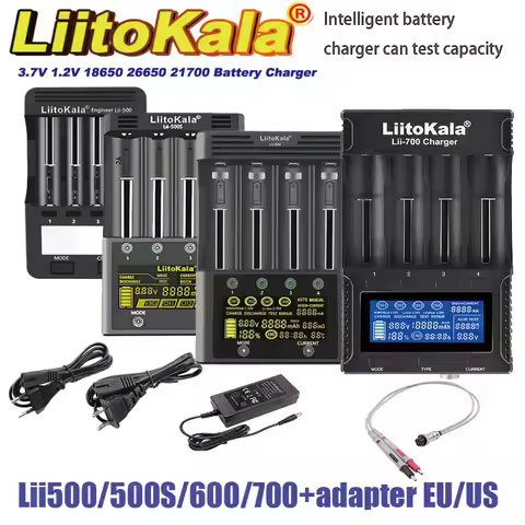 LiitoKala Lii-500 500S 600 700 Battery Charger for 18650 26650 16340 18350 Ni-MH Ni-Cd Li-ion 3.7V 1