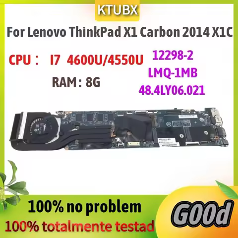 12298-2 Mainboard.For Lenovo ThinkPad X1 Carbon 2014 X1C Laptop Motherboard. With i7 CPU 8GB-RAM 100