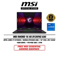 MSI Sword 16 HX B13VFKG 830 (16" FHD+ IPS 144Hz/I7-13700HX/16GB DDR5/1TB SSD/Nvidia RTX4060/Win11)