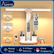 Auoyo Desk Lamp Double-head Table Lamps 3 Color Touch Dimming Nordic Lamp Desk Light College Dorm Bedroom Lamp Modern Table Lamp Eye Protection Lights Work And Study Table Lights