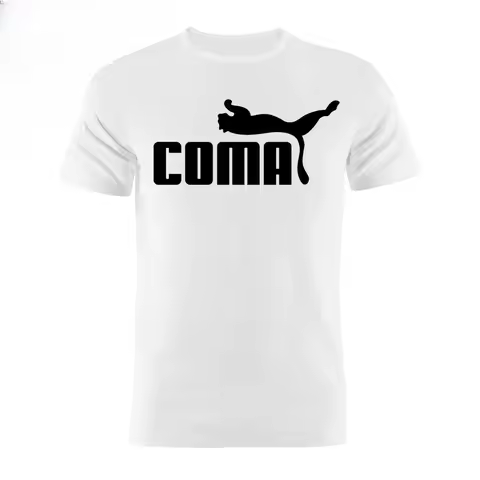 Funny Coma Parody Unisex T Shirt Geek Gift Tee TShirt Harajuku Graphic T Shirts Men Clothing Women T