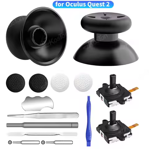 VR Joystick Replacement Kit for Oculus Quest 2 Controller Thumbstick Grips Pry Tool for Meta Quest 2