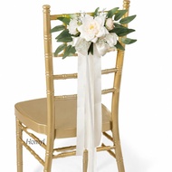 [Homyl] Wedding Ceremony Aisle Decorations, Aisle Chair Back Floral Decors, PEW Flowers for Holiday 