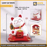 Lucky Cat White Lucky Cat Lucky Car Display/ Maneki Neko Lucky Cat/ Solar Lucky Cat Dashboard Car/