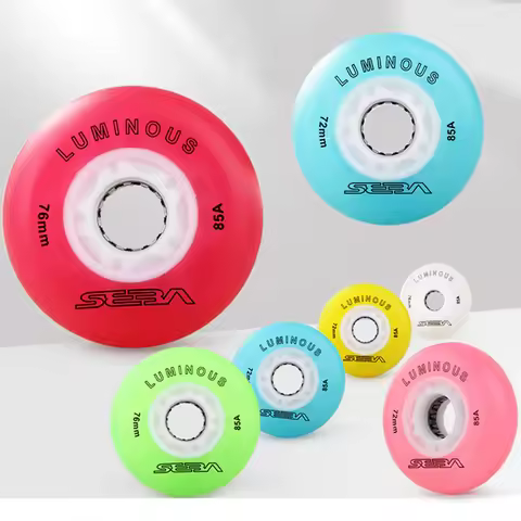 8PCS Original SEBA LUMINOUS LED Wheel 85A 62 64 68 70 72 76 80mm Flash Skate Wheels Lighting Sliding